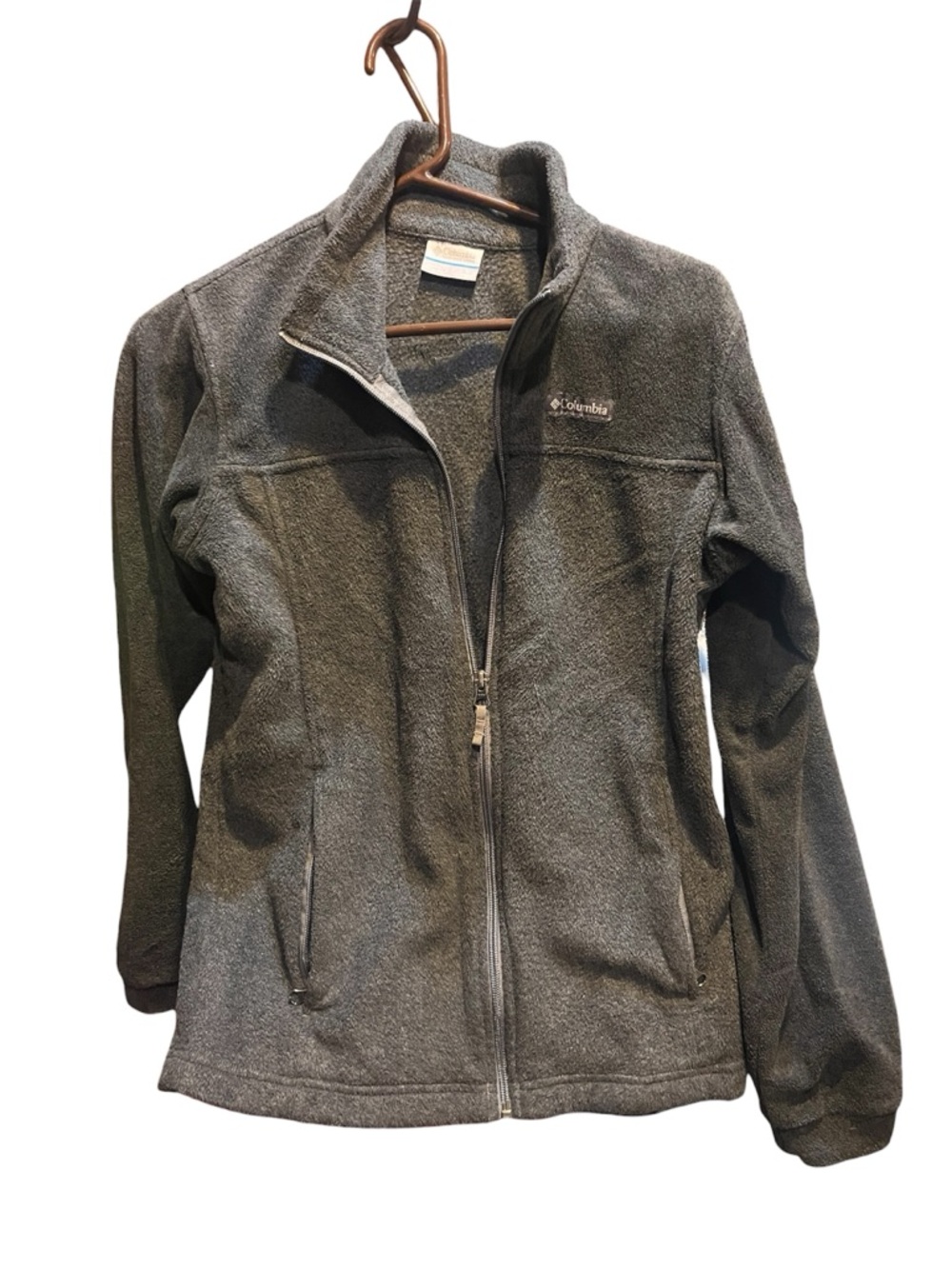 Columbia Women's Charcoal Gray Full-Zip Teddy Fleece Jacket